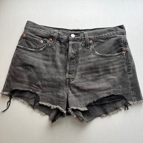 Levi's Pants - Levi's 501 Original Shorts Black Distressed High Rise